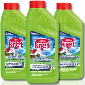 KRET BIO Udražni Gel za odtoke Kuhinja Kopalnica 500g x3