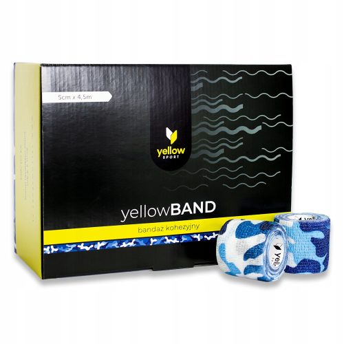 Samolepljivi kohezijski povoj yellowBAND, modro maskirni, 5cmx4,5m - 12 kosov