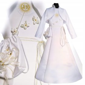   Slovenian name: Elegantna komunijka obleka ALBA s bolerom in torbico NAOMI 134

SEO-optimized description:
Poiščite popolno komunijko obleko za vašo deklico s to čudovito taliowano obleko ALBA v kompl