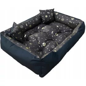    WBM Šivalna ograja za pse, odtenki rjave, zlata, 115 cm x 95 cm