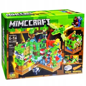   FORTECA KOCKE Minecraft Napad na LED BAZO 501 kosov + 2 LEGO KOCKE