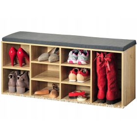   Kvalitetna lesena omara za čevlje s sedežem 30 x 48 x 104 cm naravni hrast