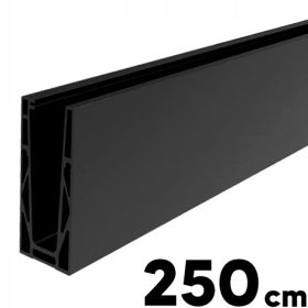   Stekleni profil za ograje z zgornjim montažnim delom v obliki U, ČRNE barve