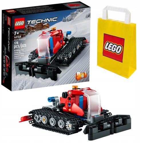 LEGO Technic Snežni Ratar 42148 + LEGO papirnata vrečka 6315786 rumena 24x8x18 cm