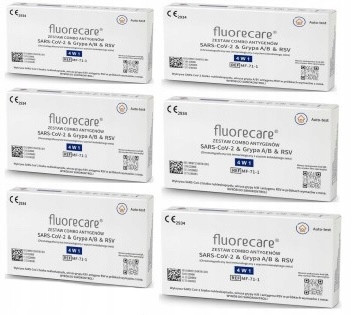 Test za odkrivanje COVID-19, gripe A/B in RSV - FluoreCare Combo 4 v 1, paket 6 kosov