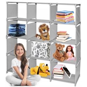    GOTEL polica Modularna zložljiva polica 120 x 126 x 24 cm odtenki sive