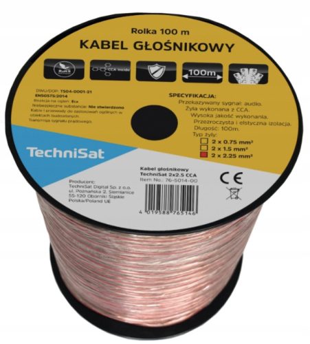Zvočniški kabel TechniSat 2 x 2,5 mm CCA
