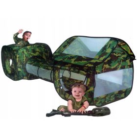 Gotel otroški šotor z vojaškim vzorcem in tunelom za igro