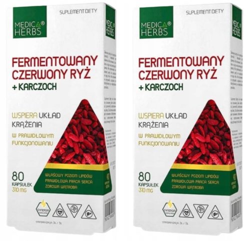 Medica Herbs Fermentirani Rdeči Riž + Artičoka za Zdravje Srca in Jeter, 80 kapsul