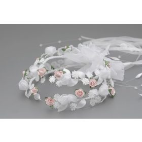 Roza venček za obhajilo s kwiatowa opasko na koka