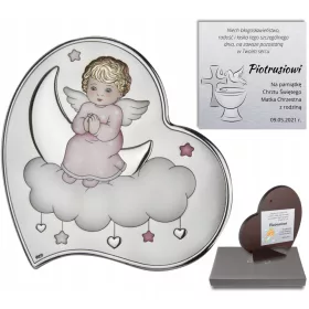  SLIKA SREBRNI ANGEL NA OBLAKU, ROZA DS37/2CR
