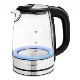   ZELMER Električni Kotliček za Vrelo Vodo 1.7L 2200W Nerjaveče Jeklo Steklo LED Filter