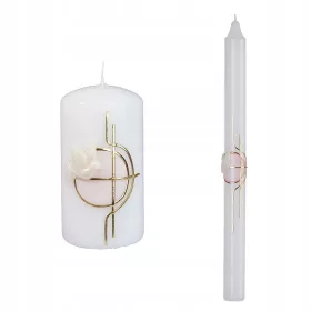   Sveča za krst/komunijo in sveča za obhajilo + Rožna sveča