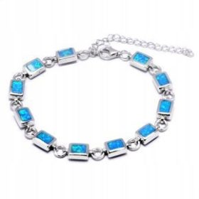 Srebrna zapestnica s kubičnim cirkonijem in opalom