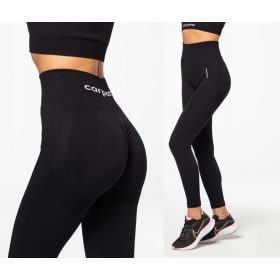 FITNESS LEGGINSY ČRNE BREZŠIVNE CARPATREE - S