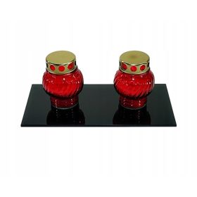   Stekleno stojalo za sveče, črno, 4 mm steklo, stojalo za sveče, 20x40 cm