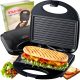 Slovenian Name: Kvaliteten toster PANINI GRILL SANDWICH 800 W črn

SEO-Optimized Description: 
Opiekacz PANINI GRILL SANDWICH je popolnoma neobčutljiv na prijemanje hrane, hitro se segreje in samodejn
