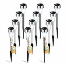  NNLED vgradna solarna svetilka, srebrna, 31 cm, 12 kos.