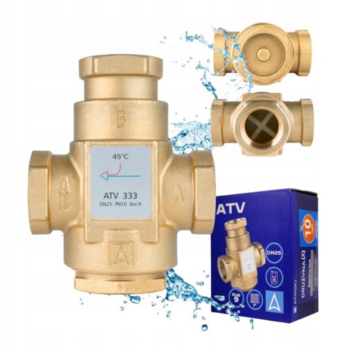 Afriso termostatski ventil za zaščito povratka kotla ATV 333 DN25 Ø 1" CAL 9 m³/h 45°C