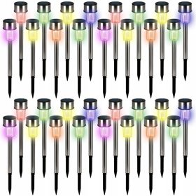   Okrogla LED solarna vrtna svetilka Monzana, 32 kosov, večbarvna