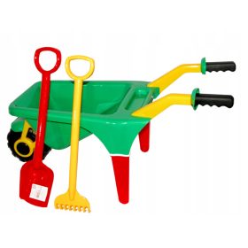   Leszko Vrtna Kolesa za Otroke s Peskovnikom + Grablje, Lopatice, Kalupi Leszko