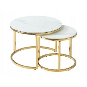 Okrogla klub miza Signal Muse II 60 x 60 x 45 cm bela