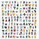 Družinski komplet 144 figuric Pokemon Pikachu Vaporeon Cubone