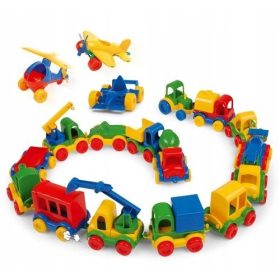 Avto komplet za otroke z 18 modeli Wader 60000 Kid Cars