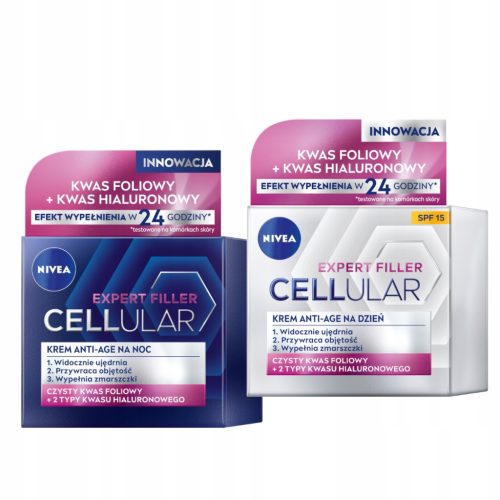 NIVEA Cellular Expert Filler Krem Anti-Age SPF15 + učvrstitvena nočna krema