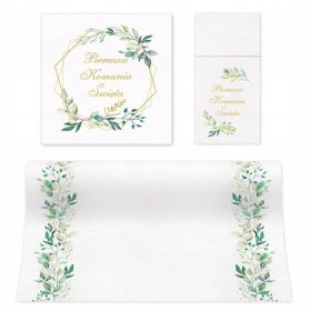   Dekorativni komplet za obhajilo s tekačem, servietami in žepi