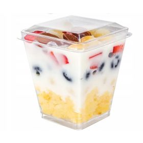 POSODICE ZA SLADICE KVADRATNE S POKROVI 200ML 50 KOS