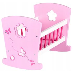 Drevesna zibelka za lutke Leomark