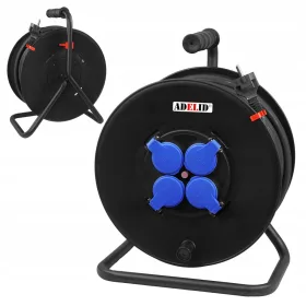   Podaljšek na kolutu, vrtni, enojni Adelid 40 m, 4 vtičnice, moder