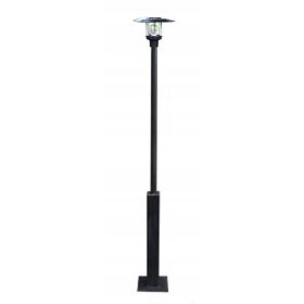 Okrogel vrtni stojec za ročno razsvetljavo E27 225 cm črn