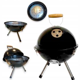    Mini pokrivna rešetka za vrtni žar okrogla rampa prenosna žar na oglje