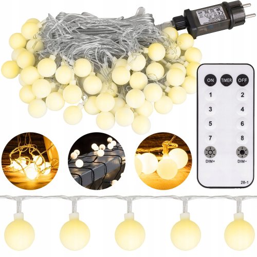 LEDHOFF Vrtna Girlanda z 50 LED Kroglicami - 25m, Topla Bela Svetloba, Pilot

LEDHOFF Vrtna girlanda je idealna dekoracija za vaš balkon, teraso, vrt ali dvorišče, ki ustvarja prijetno vzdušje ob veče