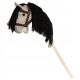 Plišasta igrača Hobby Horse konj na palici, srebrn z vajetmi