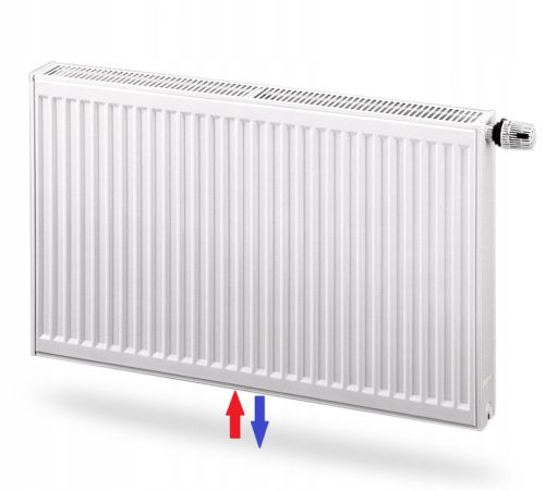 Jekleni panelni radiator Purmo Ventil Compact M (CVM) 600x1400 bel - Dolžina 102 mm
