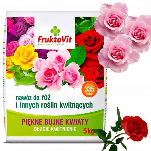 Gnojilo za vrtnice in cvetoče rastline Fruktovit Plus 5 kg - Granulat za bujno cvetenje
