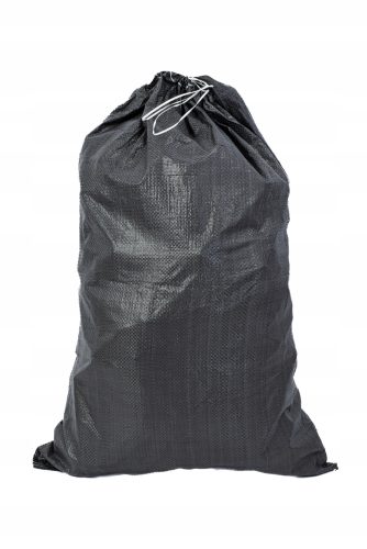 Mocna vreča iz polipropilena z vrvico 50 x 80 cm, 25 l, črna