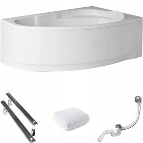   Polimat Marea Elegantna Asimetrična Kopalna Kad 160x100 cm Desni Odtok