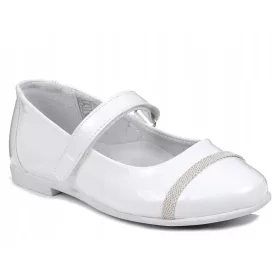   Beli dekliški obhajilni čevlji, lakasto usnje, Kornecki 6492 33