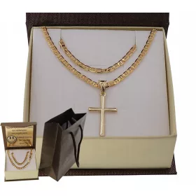   ZLATI POLNI MOŠKI VERIŽNIK S KRIŽEM GUCCI PR. 925 585 + GRATIS GRAVIRANJE