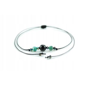 Zapestnica ZAŠČITA SREČE z turmalinom in smaragdom