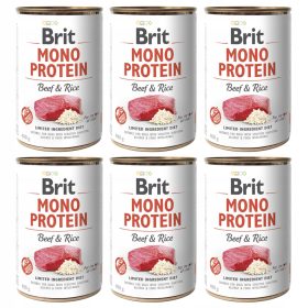   Brit Mono Protein Govedina in Riž Mokra Hrana za Pse 6x400 g