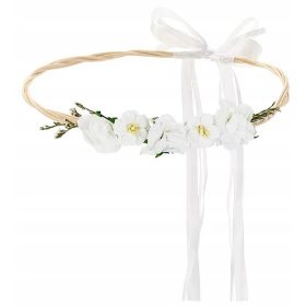   Venček za prvo obhajilo z belimi cvetovi, regulabilna velikost