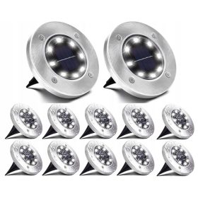    Češnjeva vgradna solarna svetilka, srebrna, 13 cm, 12 kos.