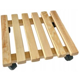 Stojalo za lonček za rože na kolesih 40 cm les