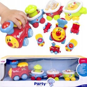 Vesela Igrača Montessori Lokomotiva Bubu z Vagoni LT134