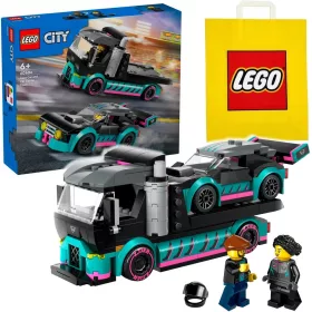   LEGO City 60406 Kamion s Tekmovalnim Avtom in Prikolico + Darilna Vrečka